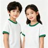 Children's Summer Color Block Short Sleeve T-shirt - Unisex Casual Fashion for Kindergarten Activities