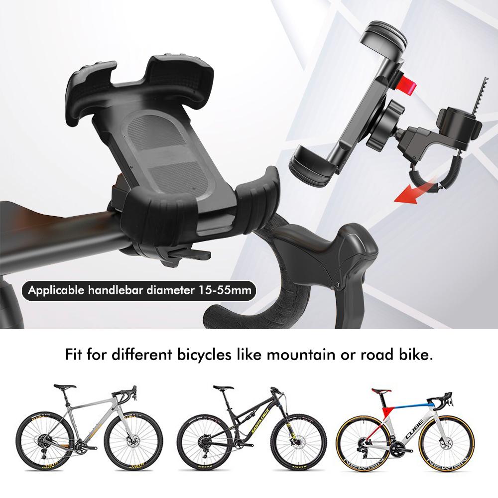 Road Bicycle Phone Mount All-inclusive Shock Absorbing Sponge Safety Lock Buckle 360 Degree Rotation Fit for Different Bicycles