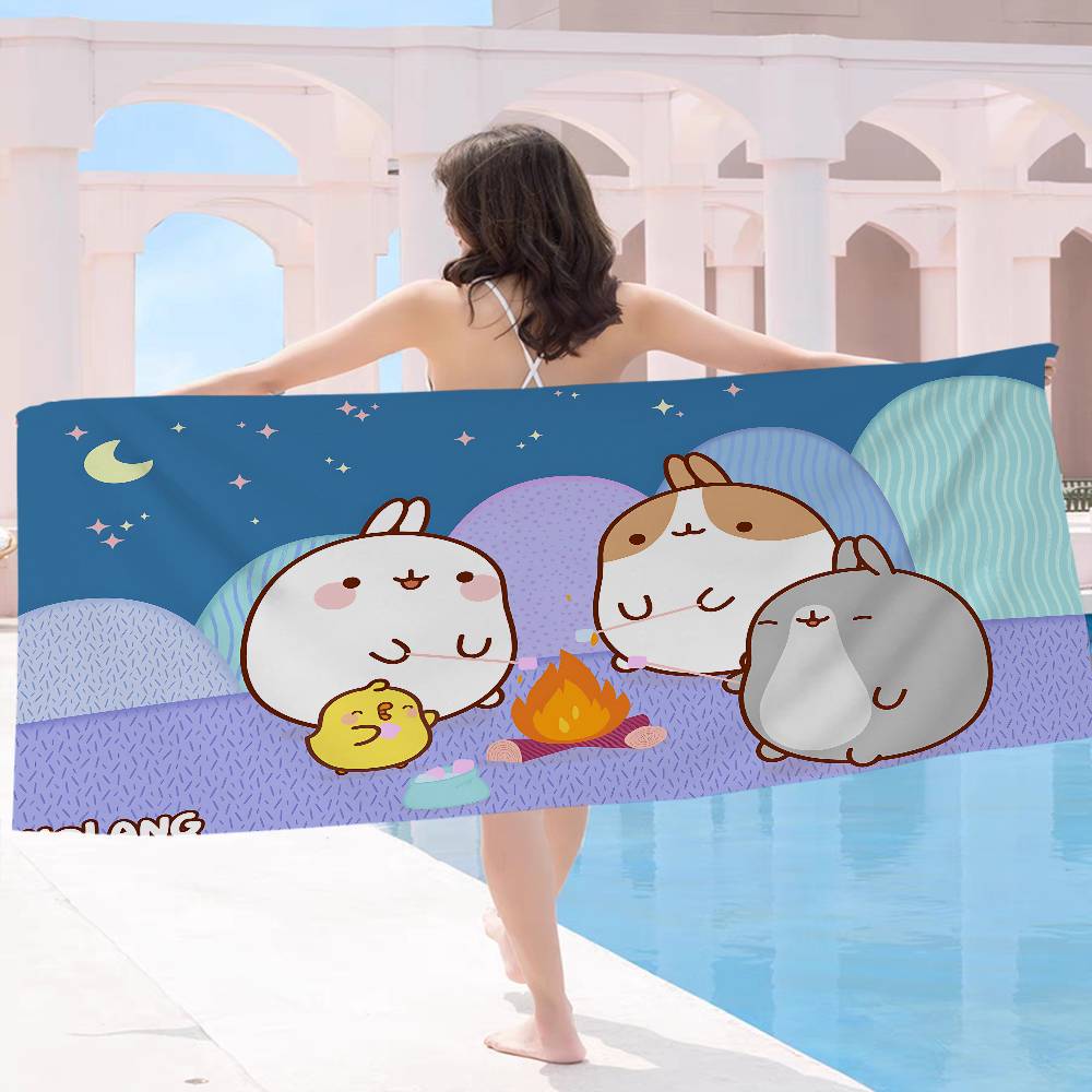 Kawaii M-Molangs Microfiber Beach Towel Absorbent Quick Dry Soft Yoga Swimming Resort Mountain Climbing Towel