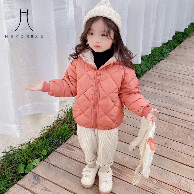 

Осенне-зимнее детское пальто с хлопковой подкладкой для мальчиков и девочек, толстое пальто с капюшоном, детская куртка с хлопковой подкладкой в ​​корейском стиле, короткая детская одежда 130