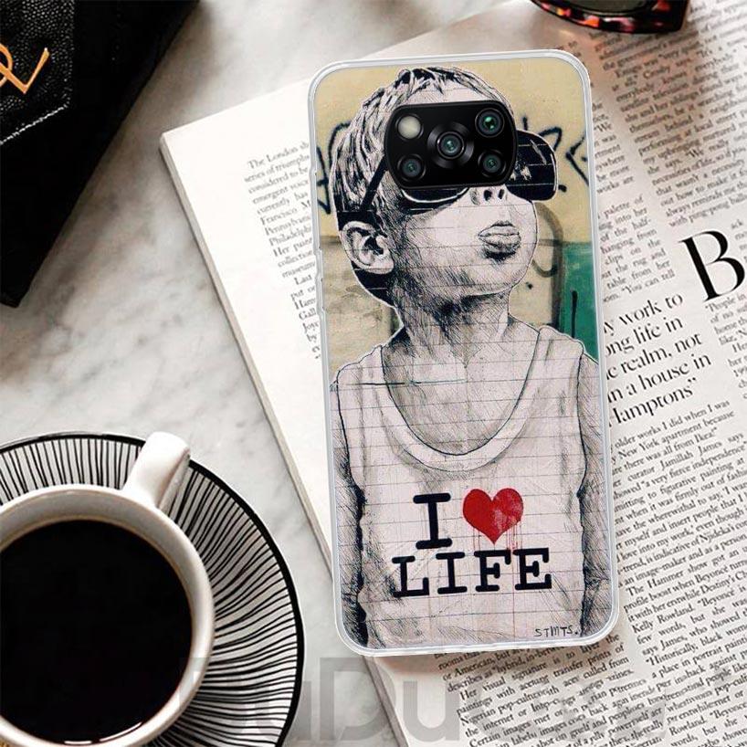 Banksy Graffiti Art Cover For Xiaomi Poco X6 X7 X5 Pro X4 Gt X3 Nfc F6 Phone Case F5 F4 F3 F2 F1 M5S M4 M3 Print Shell Housing X