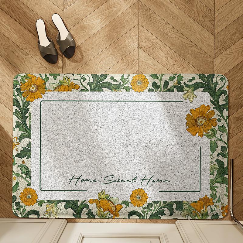 Outdoor Rutschfeste Matte Haushalt Schmutzig und Pflegeleicht Fußmatte Eingangsmatte Leichter Luxus Tür Seidenring Teppich Veranda 60*90cm
