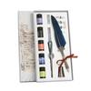Crystal Dip Pen Feather Set Manual Gradient Color Writing Ink Pen Student Stationery Quill 17ml