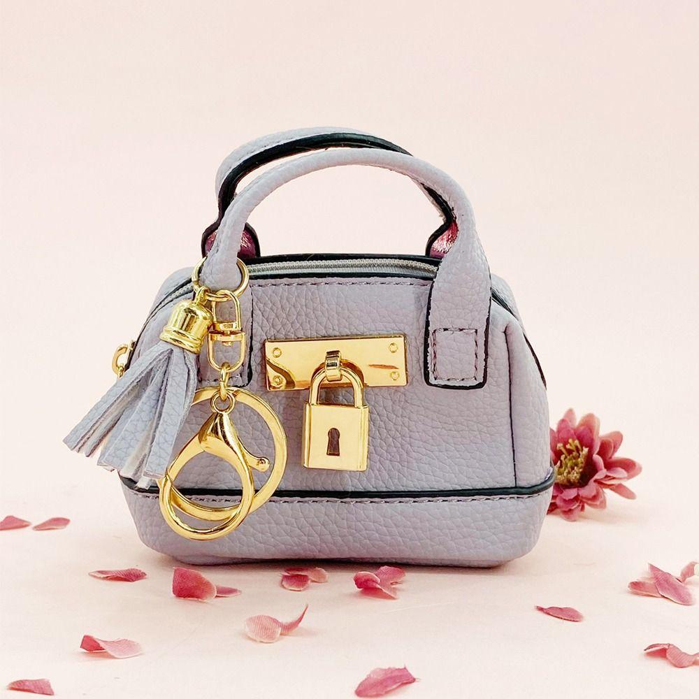 Creative With KeyChain Key Bag Simple PU Leather Mini Storage Pouch Multifunction Gift Coin Purse Wallet