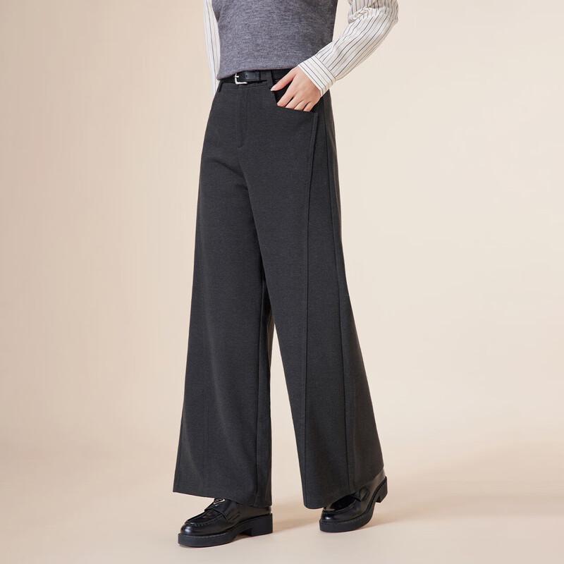 IEF Women's Korean Style Wool Blend Wide-Leg Pants