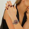 Vintage Geometric Alloy Ruby Ring And Bracelet Set For Women With Rhinestone Embellishments