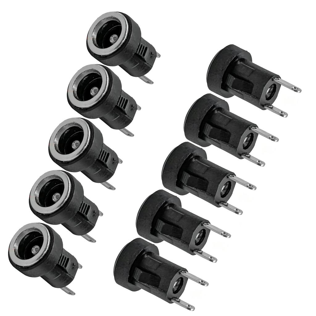 10pcs 2pin DC Power Connector 5.5x2.1mm Mount Soldering Board Electrical Socket Replacement DC-022 Female Connector Parts Kit