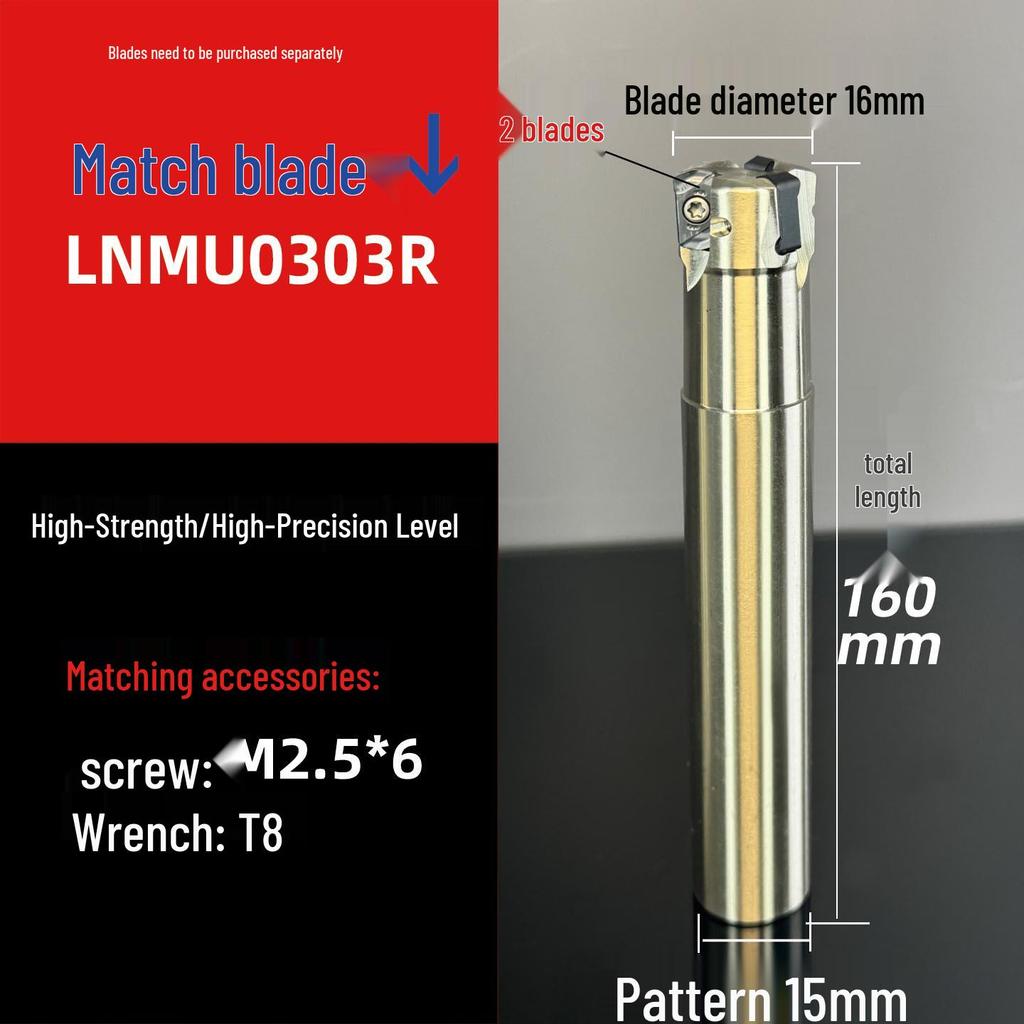 Shock-Resistant Fast Feed Milling Cutter Holder with Double-Sided Exn03R Toshiba lnmu0303 Insert for 4NTE90 Roughing.