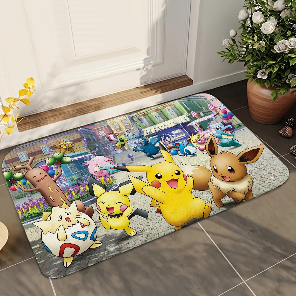 1pc B-Bandai P-Pokemon Bathroom Absorbent Mats Anti-Slip Mats Home Decor Supplies Carpets Home Kitchen Floor Mats