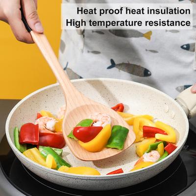 5 Teile/satz Küche Kochen Utensilien Set Anti-skid Lange Griff Holz Schaufel Löffel Braten Spatel Hohe Kochgeschirr Fünf-stück Set Temperatur Beständig