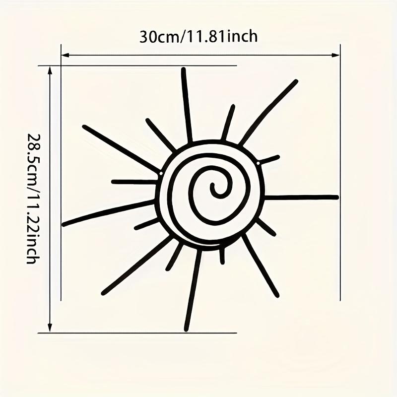 1pc Bohemian Metal Sun Wall Art - Decorative Sunrise Design with Black Metal Frame, Perfect for Home Decor, Garden Accent
