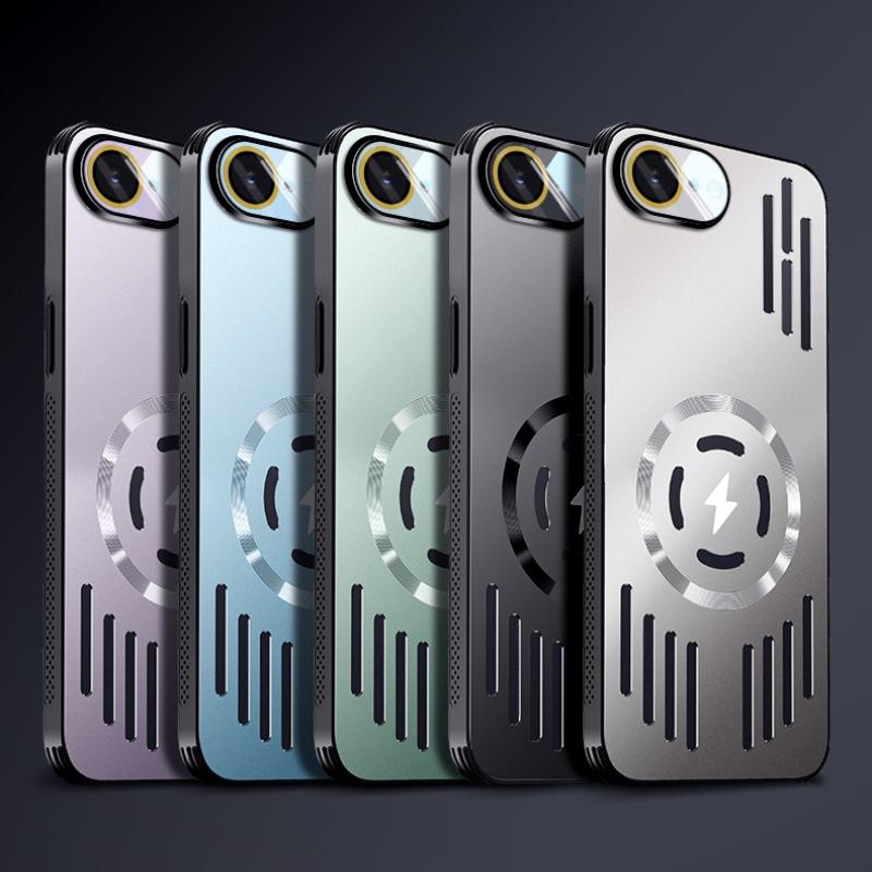 Case For iPhone 16e Metal Heat Dissipation Shockproof Magnetic Case For iPhone 16 E 15 14 Plus 13 12 Pro Max Magsafe Aluminium Alloy Hard Cover