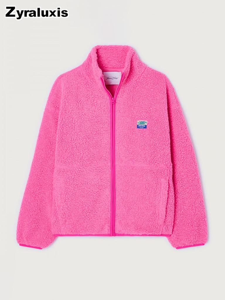 Piumino Maglia Grossa Primavera/Autunno con Zip, Felpa Roly Poly in Pile Moda Casual da Donna
