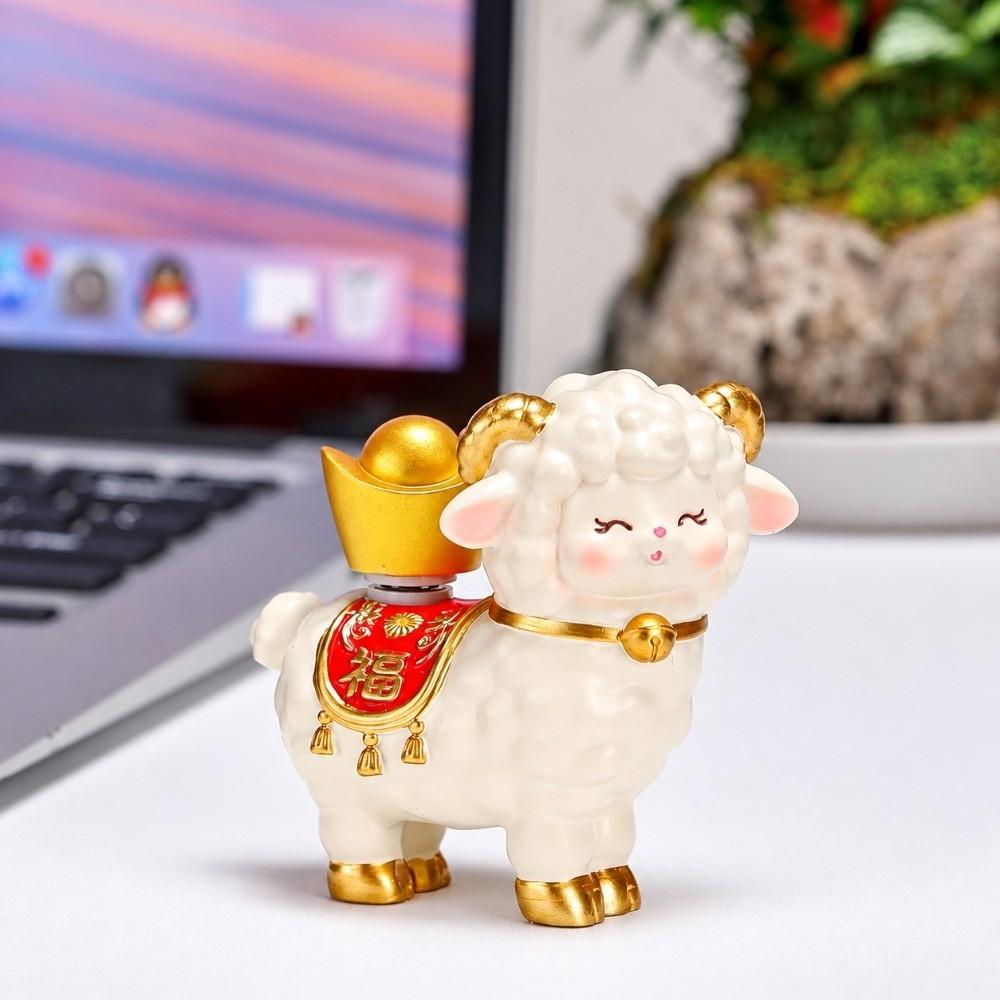 Rotating Goat Figurine Chinese Style Zodiac Goat Ornament Auspicious Sheep Ornament Living Room