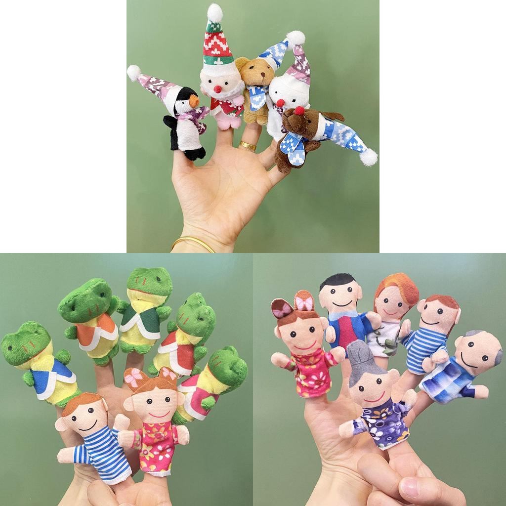 Plush Frog And Child Finger Puppets Set For Baby Comfort And Play