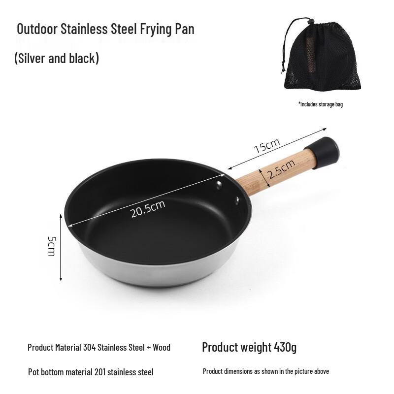 

Gongziyu Portable Stainless Steel Frying Pan