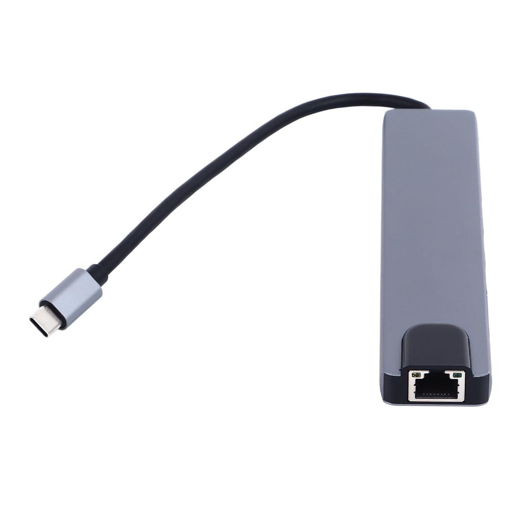 Type C Hub 8 Ports High Speed 4K UHD RJ45 Port Zinc Alloy Plug and Play Type C Docking Station for PC Laptop Phone