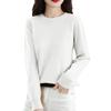 Women's Casual Lace Round Neck Base Layer Knitted Long Sleeve Solid Color Sweater