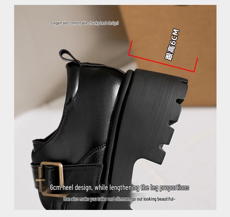 2025 Spring Women's Thick-Soled Suede Retro Loafers - Slip-on British Style