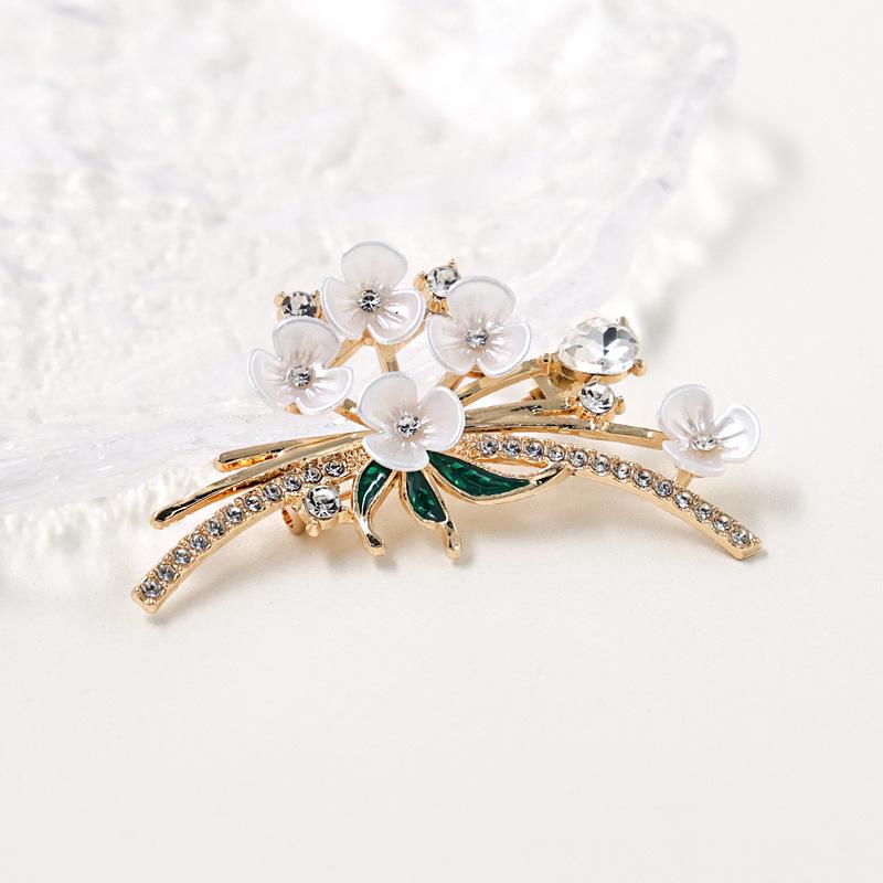 Korean Style Enamel Plum Blossom Brooch – Elegant Fashion Flower Pin for Women