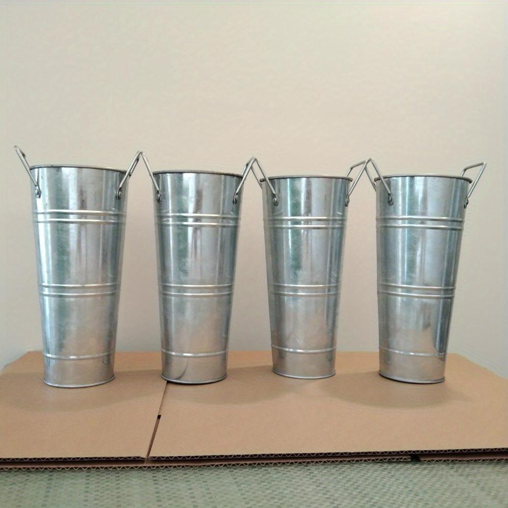 8 buc Vaze Găleți Metalice Galvanizate, 9 Inch Găleți de Flori Fermă Franceză Ghivece cu Mânere