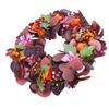 Artificial Wreath Vibrant Colors Retro Simulated Autumn Wreath with Flowers Leaves for Front Door Courtyard Wedding Decoration