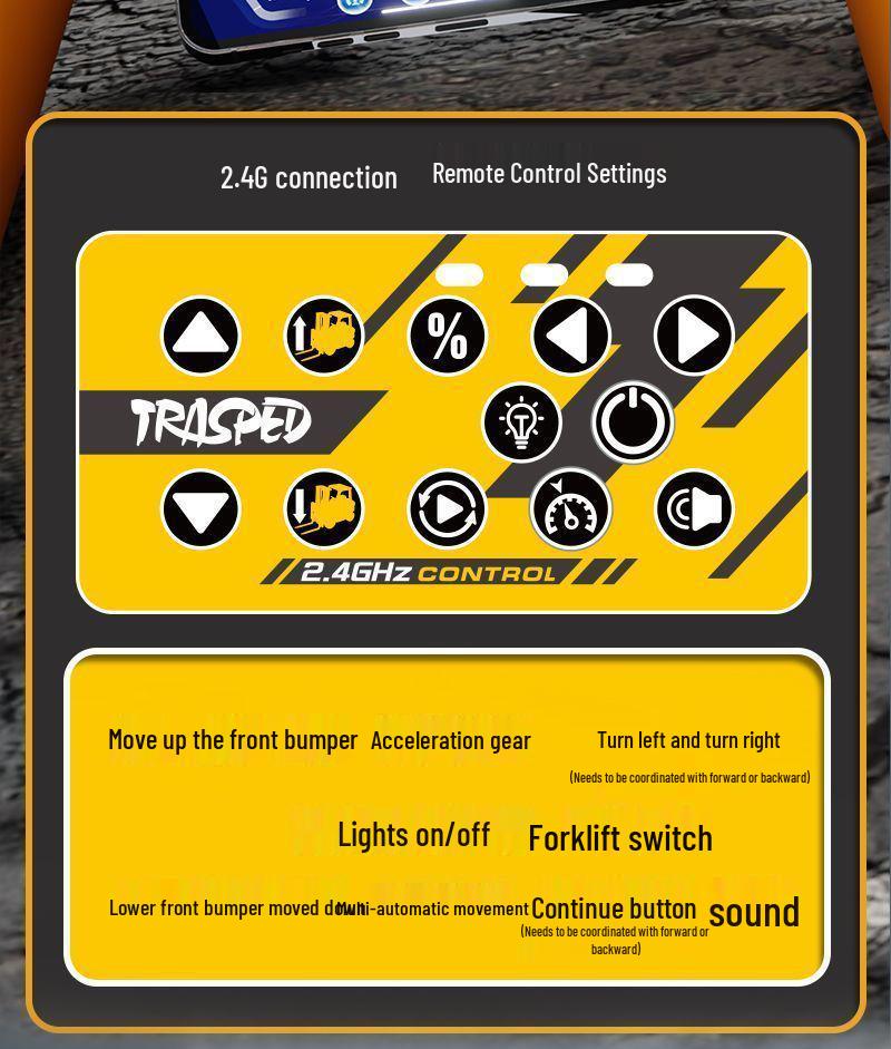 1:64 Bluetooth RC Alloy Forklift Model