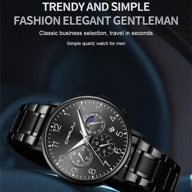 CRRJU-2276 Men's Watch Casual Personality Watch Men's Watch Student Watch Simple Steel Band Calendar