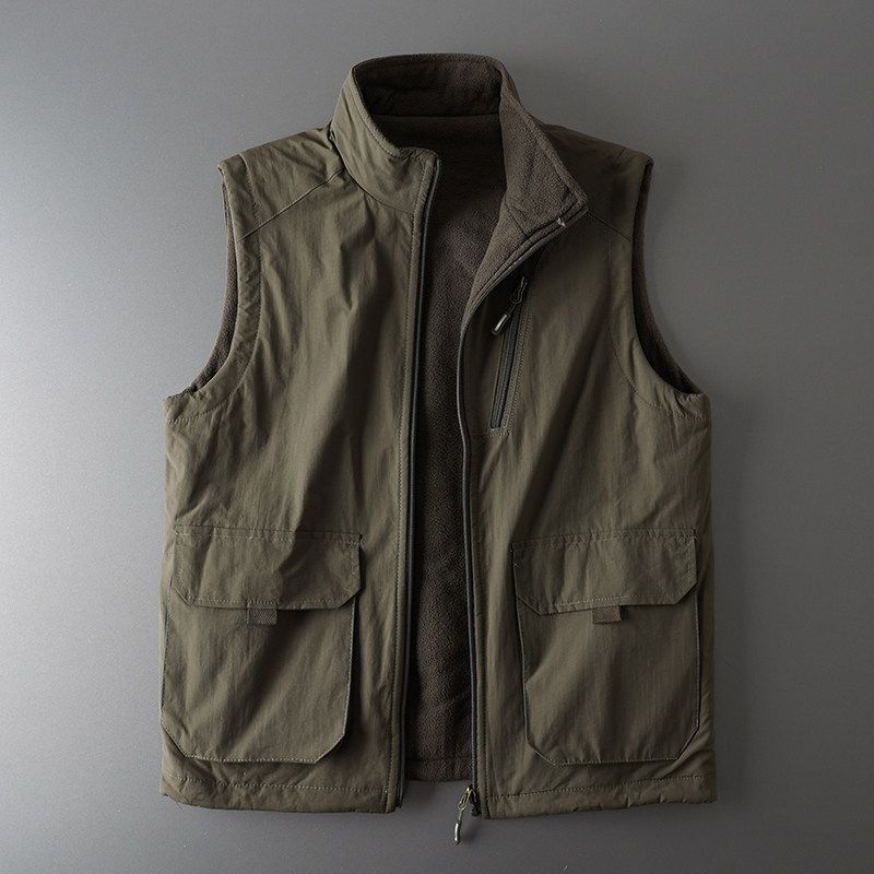 Тактический зимний двусторонний жилет-фрак мужской для улицы Army Green 2XL