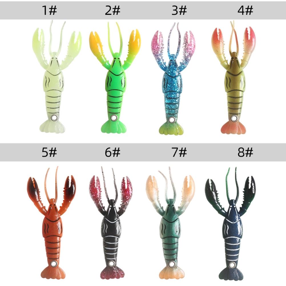 8pcs Crawfish Lure Soft Crawfish Fishing Lures Artificial Shrimp Bait Fishing Accessories for