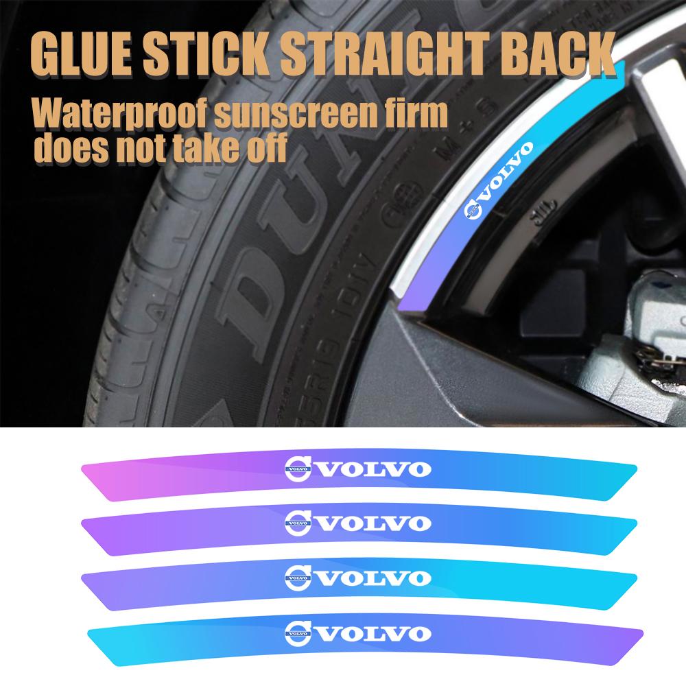 For Volvo Rdesign AWD S60 S80 S90 V40 V50 V60 V70 V90 V80 Car Styling Wheel Rim Sticker Reflective Decal Decor Auto Accessories