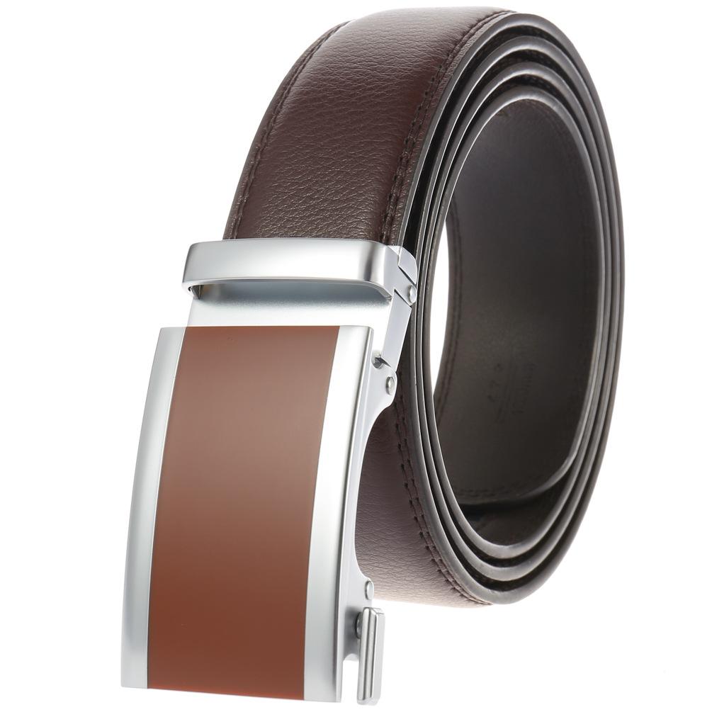 1Pcs Two-Layer Belt, Automatic Buckle Belt, Men'S Casual Belt Ly36-3 3050-1