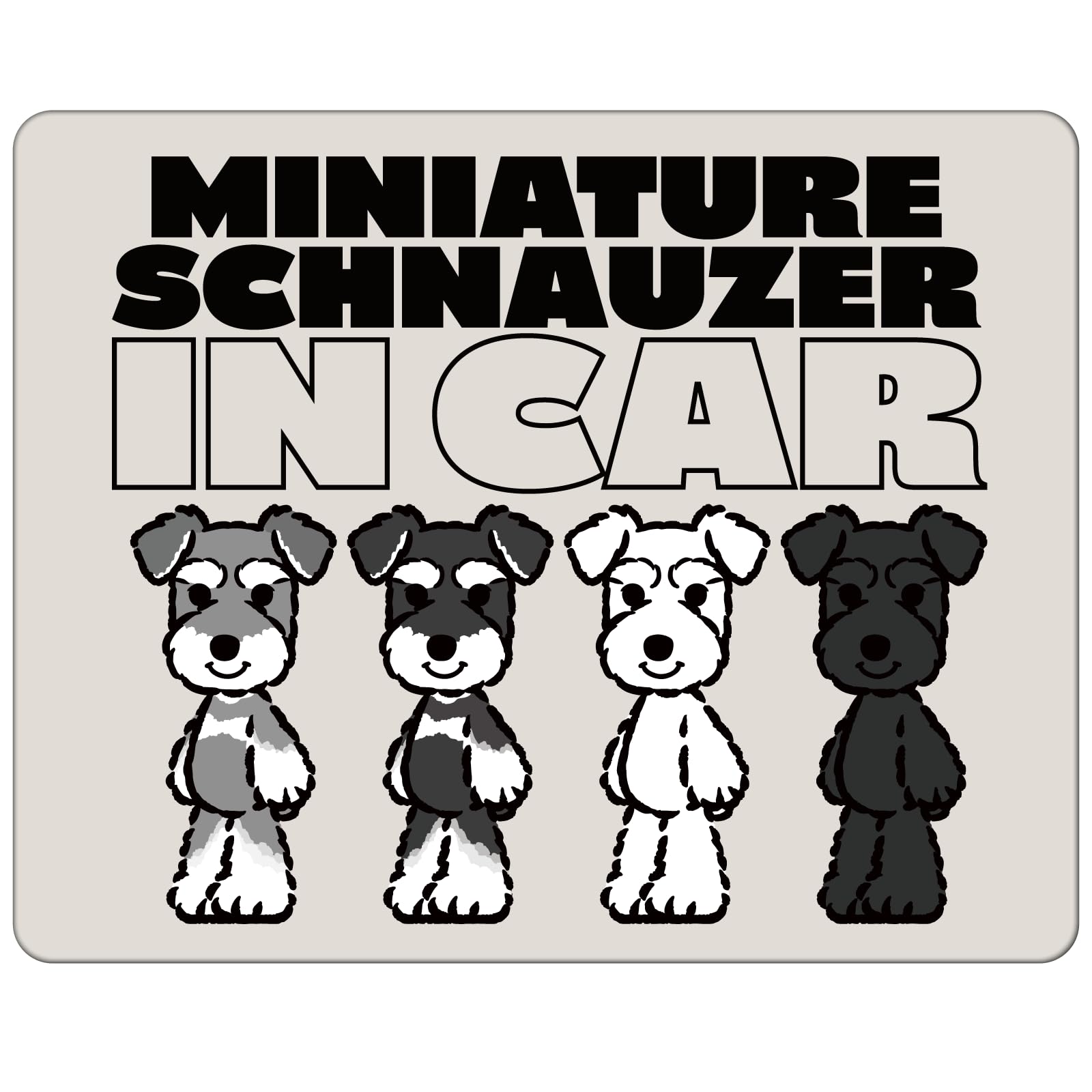 Car Magnet Miniature Schnauzer Dog in Car/My Child is Riding 11cm×14cm