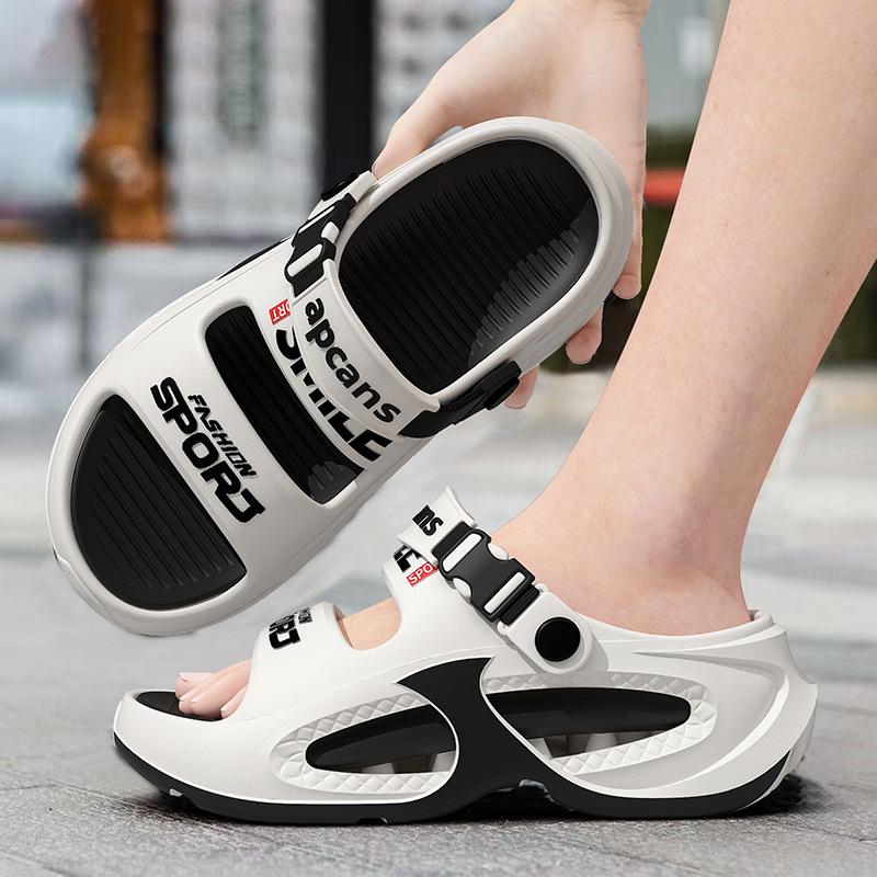 2025 platform slippers one-word sandals men's new summer non-slip outdoor sports leisure wading beach shoes