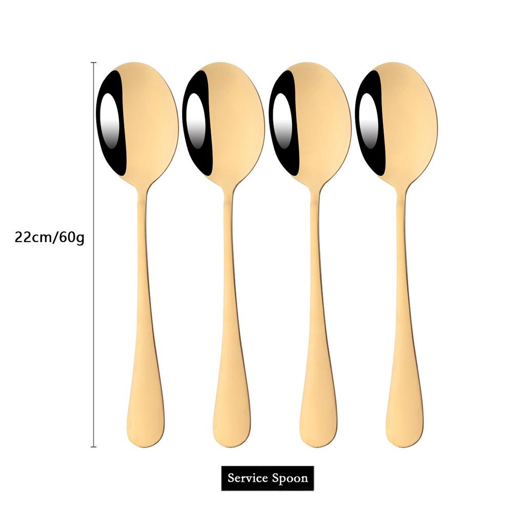 2/4/6 ks Velká nerezová lžíce na servírování salátu Western Sada lžic