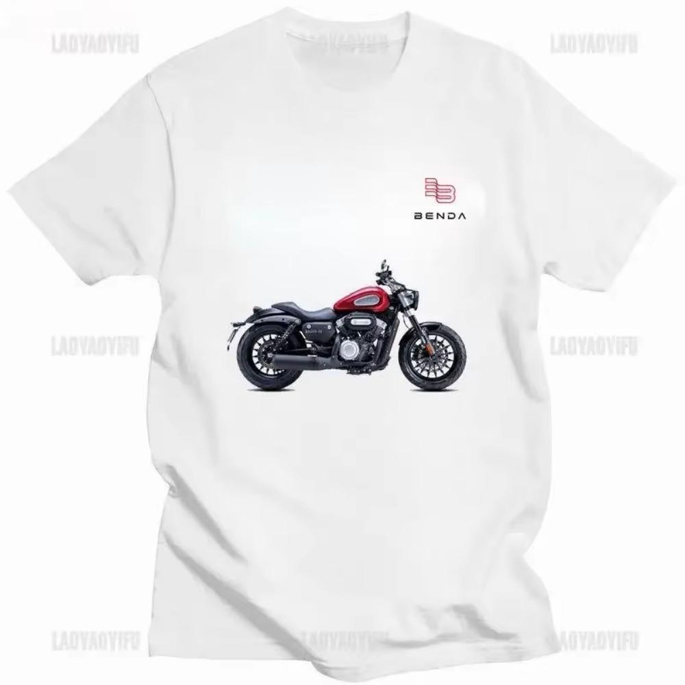 Benda Chinese Motorcycle Brand  Printed T-shirt  Classic Vintage Motorcyclist T Shirt Aesthetic Tee Harajuku  Oversized Tshirt