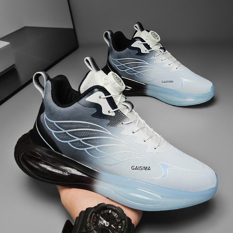 

Men s shoes 2025 new autumn casual teen rotating button running sneakers men s versatile dad trendy shoes 44