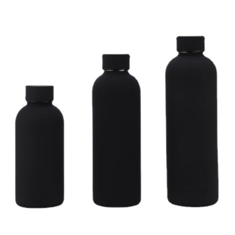 350ML/500ML/750ML Small Mouth Termoska Nerezová láhev Gumová barva Venkovní sportovní konvice Dvojitá stěna šálek na vodu