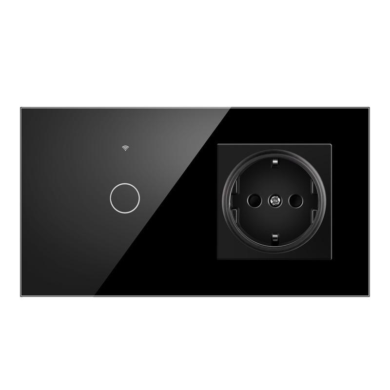 European Standard WIFI Smart Switch: Single Round Tempered Glass Voice & APP-Controlled Panel.