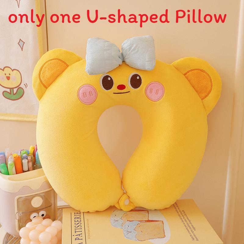 Cartoon Memory Foam Ushaped Neck Pillow For Office Rest And Travel Comfort