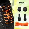 1Pair Press Lock Buckle Lazy Shoe Laces Elastic Round Shoelaces with For Kids Adults Suitable for A Variety of Shoes
