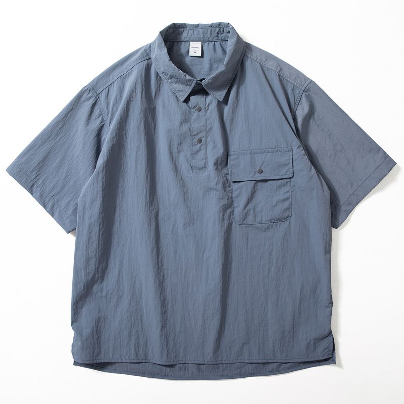 Japanese-Style Short-Sleeve Men's Summer New Lightweight Breathable Outdoor Functional Shirt with Texture, Loose Casual Shirt