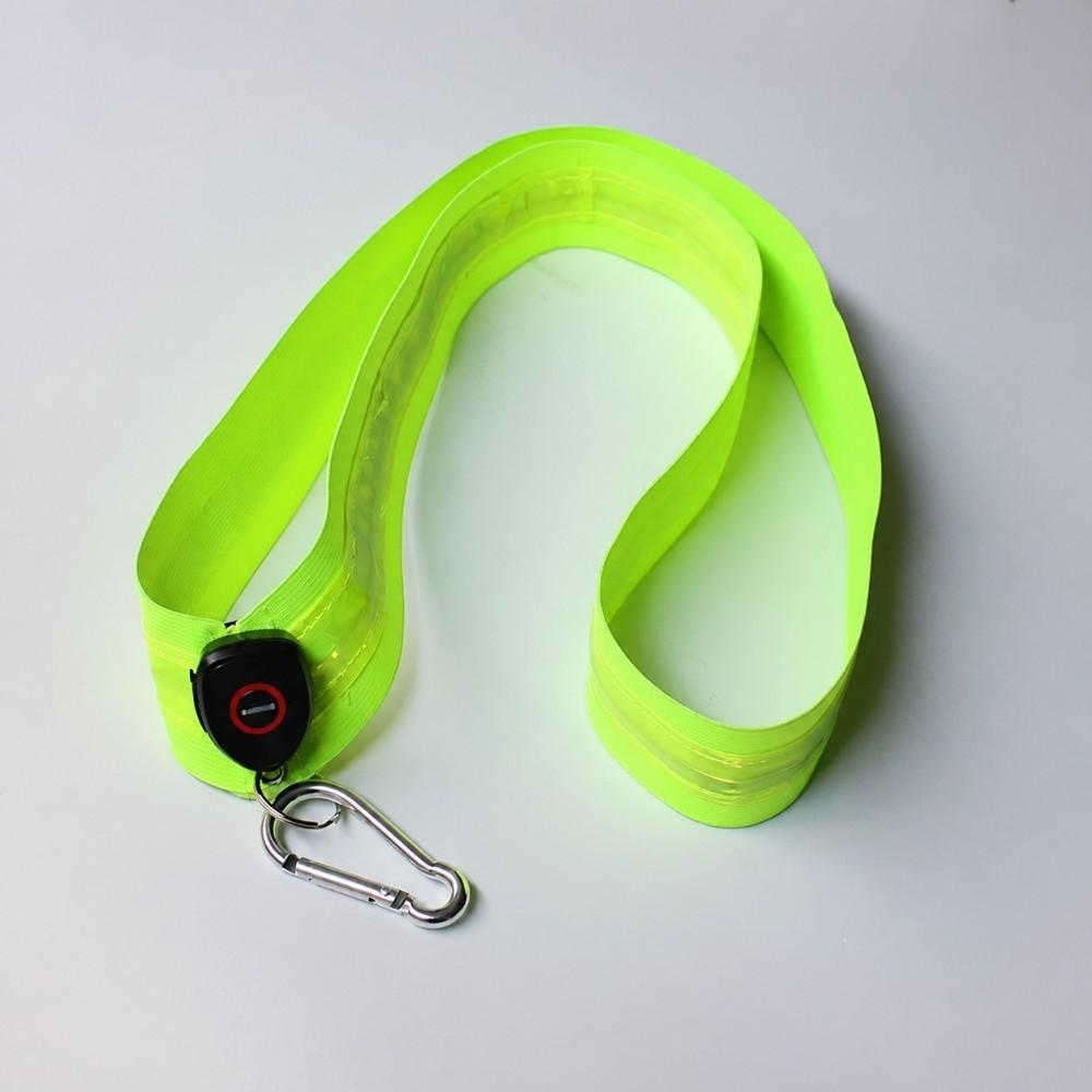 USB Rechargeable LED Safety Belt Adjustable Rechargeable Reflective Band Walking