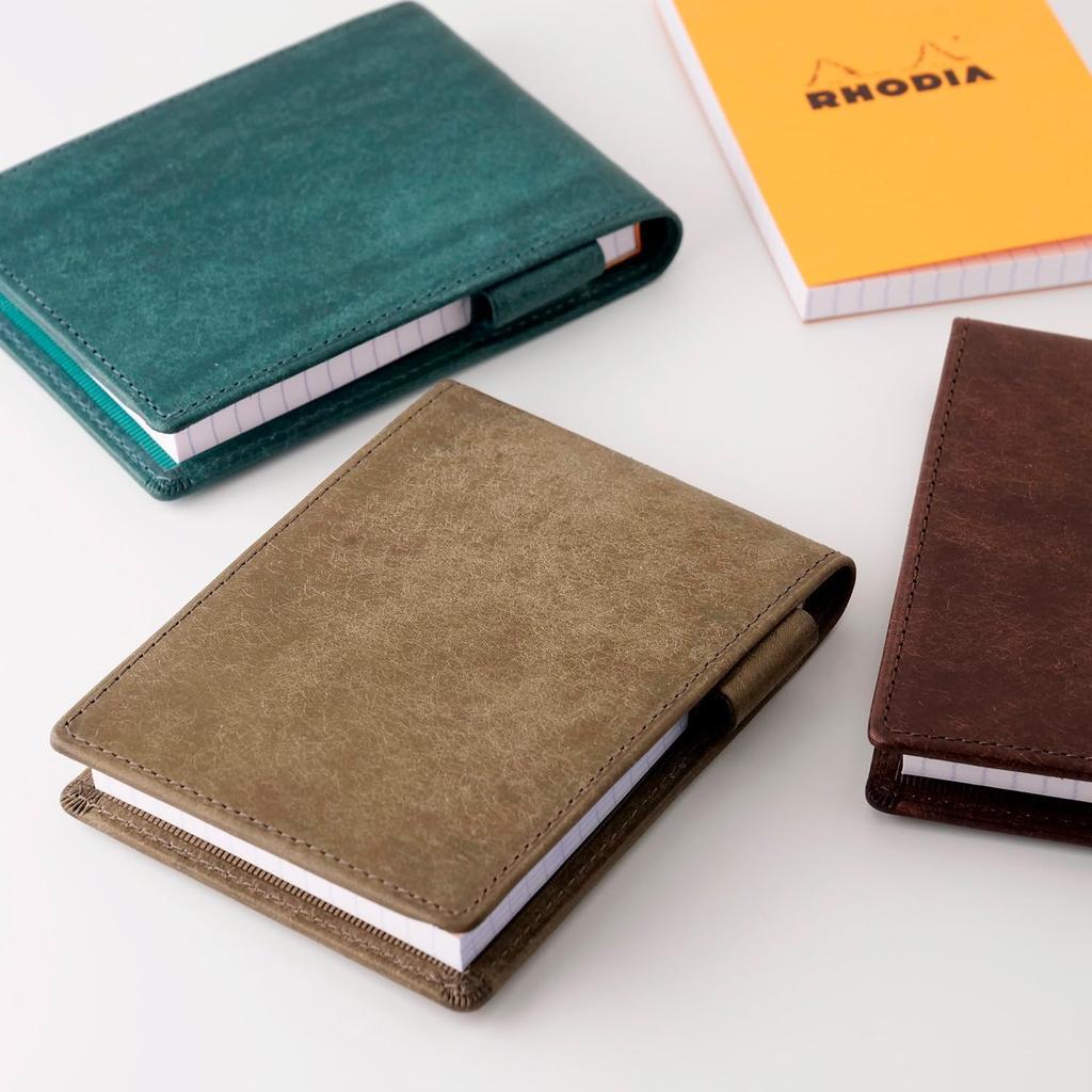 Slip-On PB RHODIA Memo Cover No. 11, Italian Leather Pueblo Compact, Cognac (Light Brown), IPV-6001