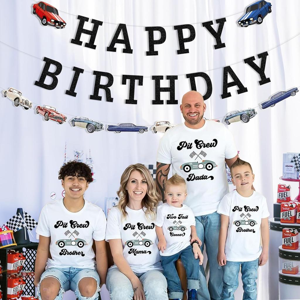 Classic Car Birthday Banner Vintage Classic Car Garland 90s Cars Birthday Decorations Convertible Vintage Cars Theme Banner Garlands Party Decor for