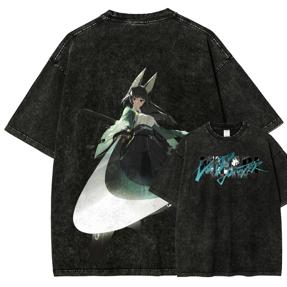 Anime Lover Washed T-shirt Personality Clothes Oversized Unisex Year Round Clothing High Quality