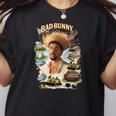2026 Bad Bunny Super Bowl T-Shirt for Men and Women Summer Cotton Clothing Fashionable Casual Short Sleeved T-shirt Streetwear