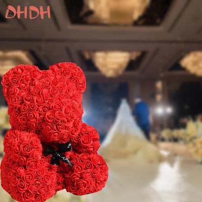 1pc Artificial Flower 40cm Teddy Rose Bear Girlfriend Anniversary Christmas Valentine's Day Gift Birthday Gift Party Decorations