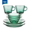 LOVWISH Nordic Dark Green Glass Dinnerware Set