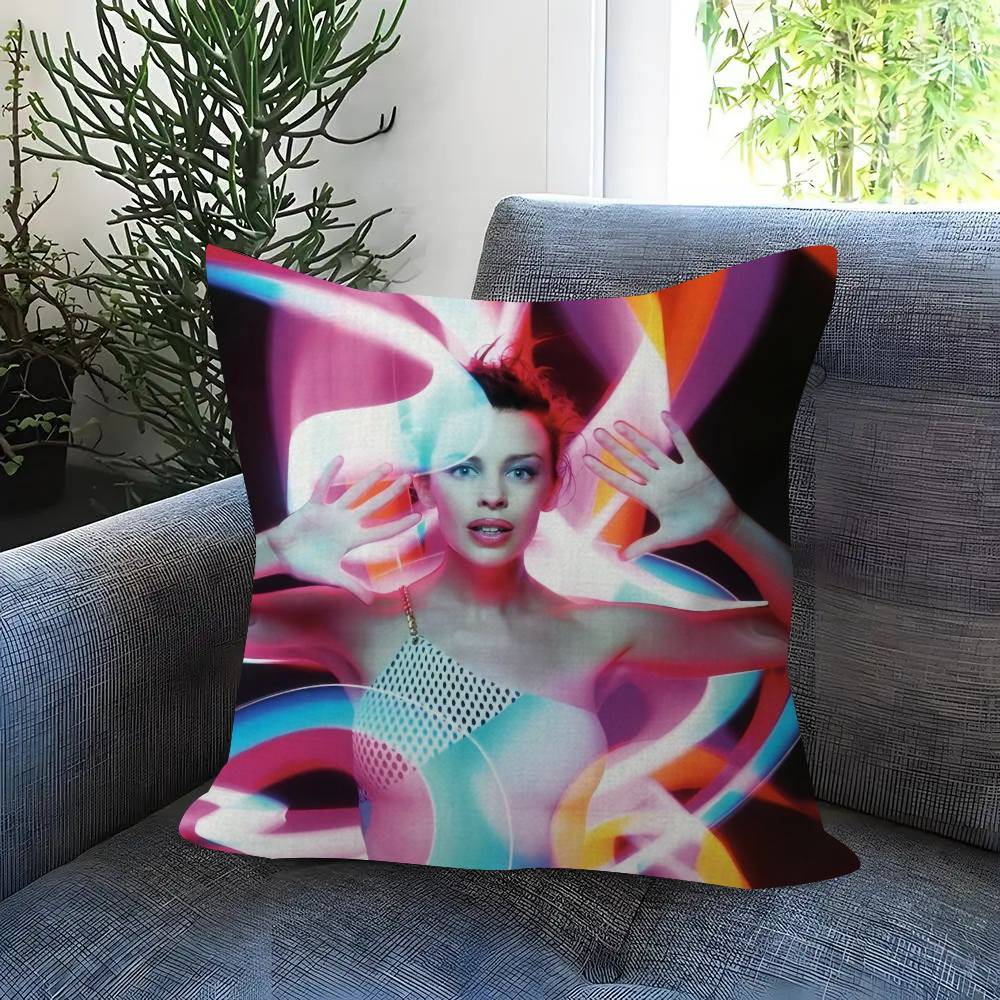Singer Kkylie Mminogue Doublesided Printed Pillow Cover Short Plush Suitable Living Rooms Bedrooms Sofas Throw Cushion Cover